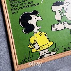 Affiche vintage encadrée Peanuts Snoopy Charlie Brown Lucy 30 x 38 cm