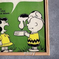 Affiche vintage encadrée Peanuts Snoopy Charlie Brown Lucy 30 x 38 cm