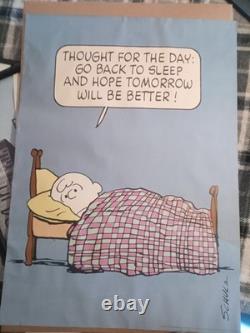 Affiches originales de Snoopy et Charlie Brown avec également une affiche de Walt Disney