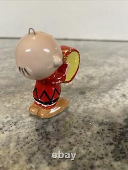 Ancien Tambour Charlie Brown Céramique Ornement D'arachides Ufs 1950 Snoopy