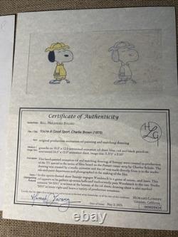 Animation de Peanuts Cel Art de Charles Schulz Charlie Brown Snoopy Dessins Animés Dorés MT