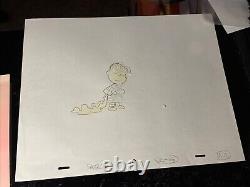 Animation de Peanuts Cellule Charles Schulz Art Charlie Brown et Snoopy Arrière-plan des années 80