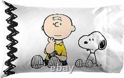 Arachides Charlie Brown Snoopy Lucy White Black 7 Pc Comforter Set Twin Full Bed