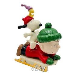 Aventure de luge de Snoopy Lenox Peanuts Nouveau avec étiquette #859464 RARE Charlie Brown