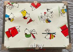 Bagages/Sac à dos SNOOPY Vintage Peanuts 1958, 1965 - Rayures et dommages à la doublure