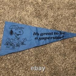 Bannière en feutre Snoopy vintage 1965 Shulz Charlie Brown