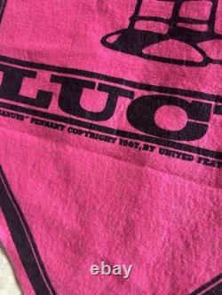 Bannière en feutre vintage des années 60 Peanuts Lucy drapeau Charlie Brown Snoopy frustré