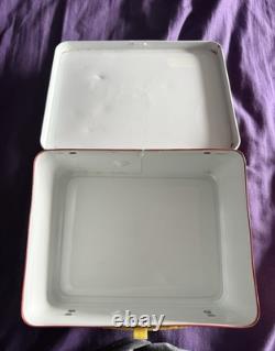 Boîte à lunch vintage Peanuts Charlie Brown Snoopy 1965 métal rouge rare AVEC thermos