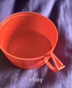 Boîte à lunch vintage Peanuts Charlie Brown Snoopy 1965 métal rouge rare AVEC thermos