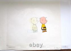 CHARLIE BROWN PEANUTS Charles SCHULZ snoopy ORIGINAL PRODUCTION CEL + DESSIN <br/>
		 <br/>  (Note: 'CEL' is short for celluloid, a type of transparent sheet used in animation)