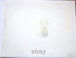 CHARLIE BROWN PEANUTS Charles Schulz CELLULE DE PRODUCTION ORIGINALE + DESSIN snoopy