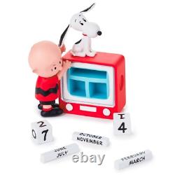 Calendrier perpétuel en figurine Charlie Brown et Snoopy Hallmark Neuf