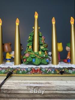 Candelabre de Noël Charlie Brown Peanuts de Danbury Mint en état de fonctionnement