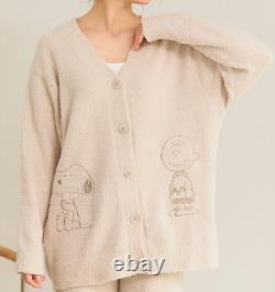 Cardigan en laine douce Peanuts Snoopy Charlie Brown Woodstock ivoire taille XL japonaise