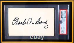 Carte de vœux signée par Charles Schulz avec photo des Peanuts encadrée, certificat PSA COA