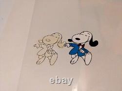 Cellule d'animation Peanuts Art de Charles Schulz Charlie Brown et Snoopy Spectacle de dessins animés