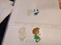 Cellule d'animation Peanuts, Art de Charles Schulz, Dessins animés de Charlie Brown et Snoopy