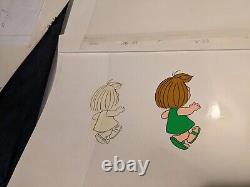 Cellule d'animation Peanuts, Art de Charles Schulz, Dessins animés de Charlie Brown et Snoopy