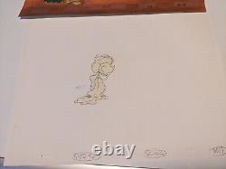 Cellule d'animation Peanuts Art de Charles Schulz Fond Charlie Brown et Snoopy années 80