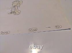 Cellule d'animation Peanuts, art de Charles Schulz, arrière-plan de Charlie Brown et Snoopy des années 80