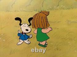 Cellule d'animation Peanuts de l'art de Charles Schulz Charlie Brown et Snoopy Show Cartoons