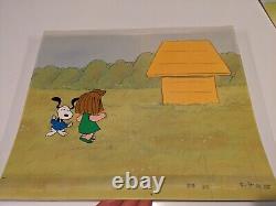 Cellule d'animation Peanuts de l'art de Charles Schulz Charlie Brown et Snoopy Show Cartoons