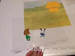 Cellule d'animation Peanuts de l'art de Charles Schulz Charlie Brown et Snoopy Show Cartoons