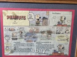 Charles Schulz Dernière Bande Dessinée Originale des Peanuts 13 Février 2000 Snoopy Charlie Brown