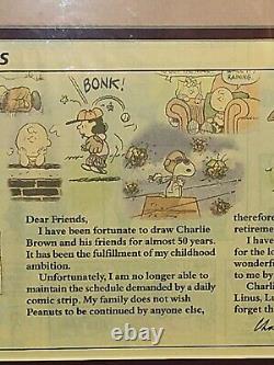 Charles Schulz Dernière bande dessinée des Peanuts 13 février 2000 Snoopy Charlie Brown