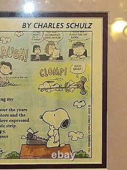 Charles Schulz Dernière bande dessinée des Peanuts 13 février 2000 Snoopy Charlie Brown