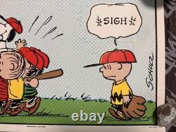 Charles Schulz Peanuts Affiche SIGH Mondo Charlie Brown Snoopy Art de bande dessinée vintage