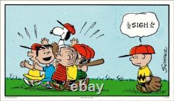 Charles Schulz Peanuts SIGH Impression Mondo Charlie Brown Snoopy Art de Bande Dessinée Vintage