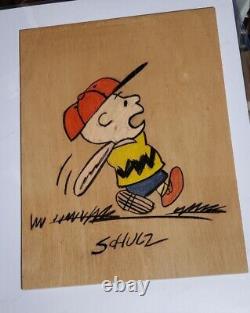 Charlie Brown Genuine Original Charles Schulz A Signé L’œuvre Peanuts Snoopy