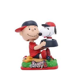 Charlie Brown & Snoopy Atlanta Braves Peanuts Double Mini Bighead Bobblehead MLB 
<br/>  
 <br/> 

(Note: 'Bighead' and 'Mini' are left untranslated as they are specific terms used in English for this type of collectible item)
