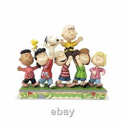 Charlie Brown, Snoopy et la bande célèbrent une grande fête - Jim Shore PEANUTS Nouveau.
