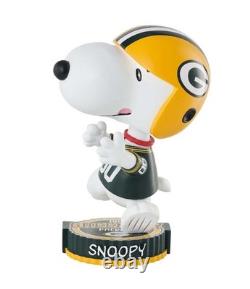 Charlie Brown et Snoopy Green Bay Packers Peanuts Grande tête Bobblehead NFL Football