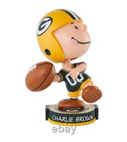 Charlie Brown et Snoopy Green Bay Packers Peanuts Grande tête Bobblehead NFL Football