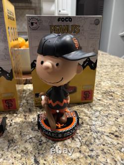 Charlie Brown et Snoopy San Francisco Giants FOCO Peanuts Bighead Bobblehead MLB