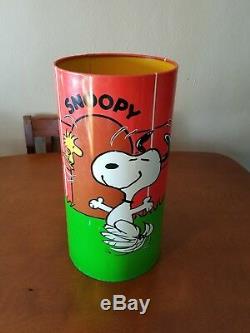 Cheinco Peanuts Charlie Brown Snoopy Woodstock Corbeille Corbeille 1965 Vtg