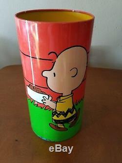 Cheinco Peanuts Charlie Brown Snoopy Woodstock Corbeille Corbeille 1965 Vtg