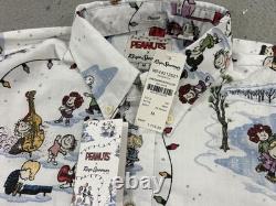 Chemise NWT Peanuts x Reyn Spooner Homme M Charlie Brown Noël Vacances Édition Limitée