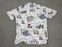 Chemise NWT Peanuts x Reyn Spooner Homme M Charlie Brown Noël Vacances Édition Limitée