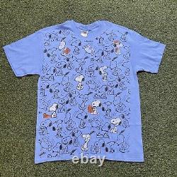 Chemise Snoopy Large Vintage des années 2000 Y2k Dessin animé Peanuts Charlie Brown Télévision Tee-shirt