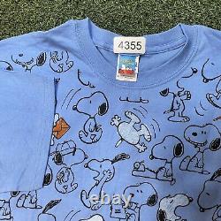 Chemise Snoopy Large Vintage des années 2000 Y2k Dessin animé Peanuts Charlie Brown Télévision Tee-shirt