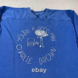 Chemise vintage Snoopy des années 70 Peanuts Charlie Brown Linus chemise bleue 60s RARE