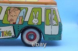 Chien 60s Peanuts Bus Jouet en Fer Vintage Snoopy, Charlie Brown, 14.5