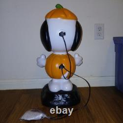 Citrouille lumineuse en plastique soufflé Gemmy de 2' avec Peanuts Charlie Brown et Snoopy pour Halloween