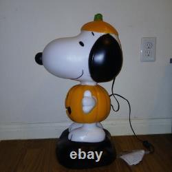 Citrouille lumineuse en plastique soufflé Gemmy de 2' avec Peanuts Charlie Brown et Snoopy pour Halloween