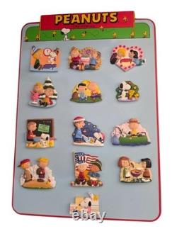 Collection de 13 aimants Willabee & Ward Peanuts : Charlie Brown, Snoopy, etc.