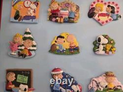 Collection de 13 aimants Willabee & Ward Peanuts : Charlie Brown, Snoopy, etc.